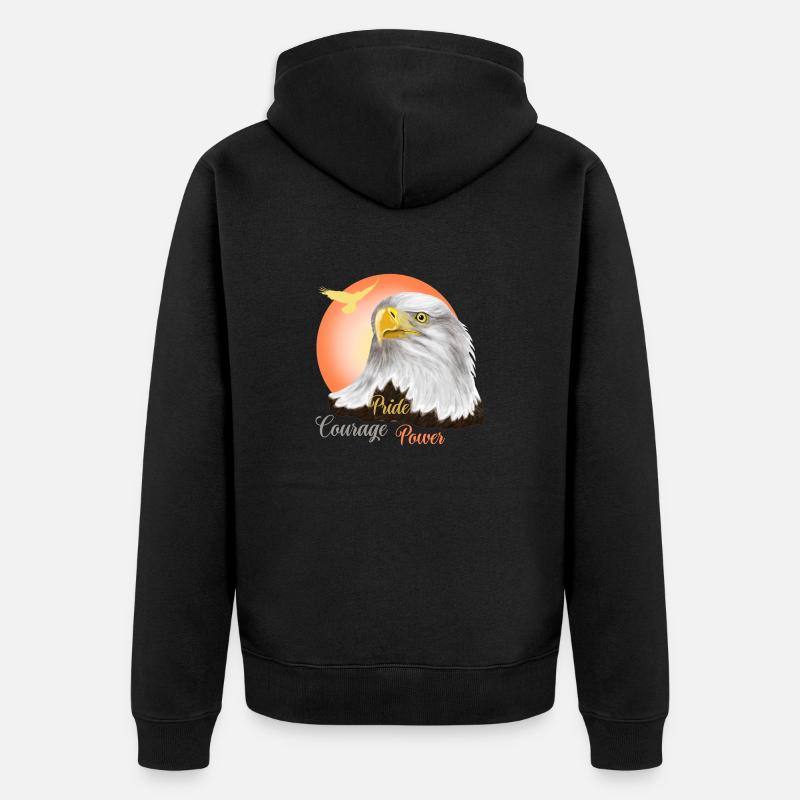 Adler - Unisex Premium Bio Zip Hoodie - Schwarz