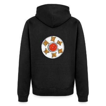 Krabben Rangoon Crab Rangoon - Unisex Premium Organic Zip Hoodie - black - Back - Nico (187cm)