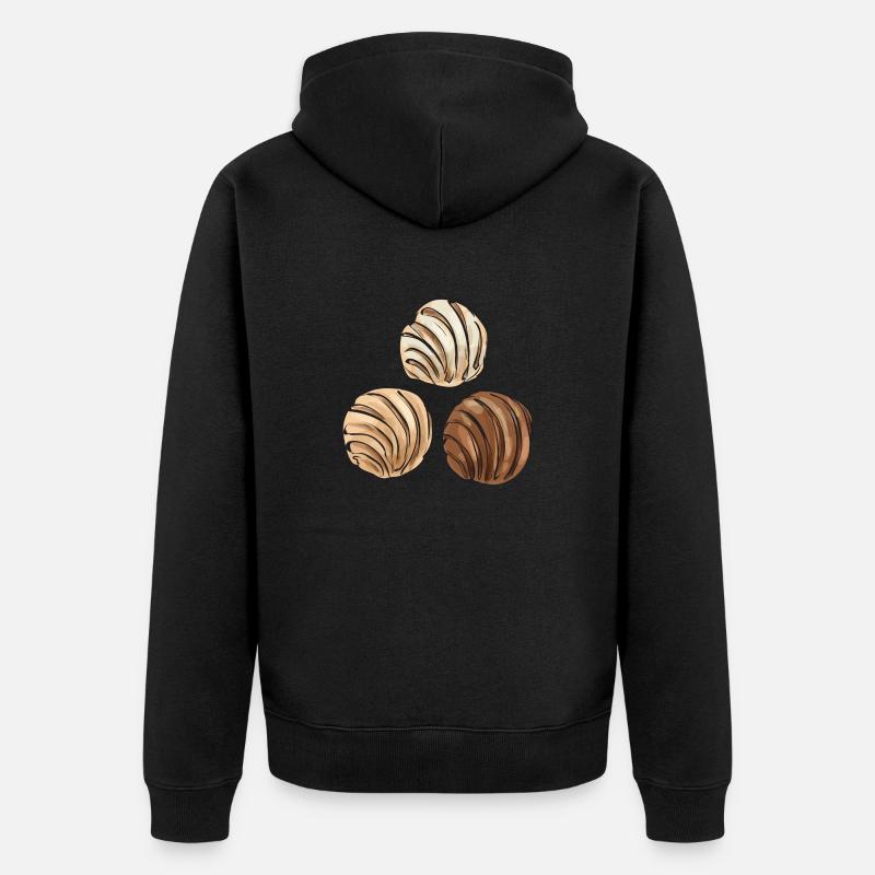 Concha Hispanic Mexican Pan Dulce - Unisex Premium Organic Zip Hoodie - black