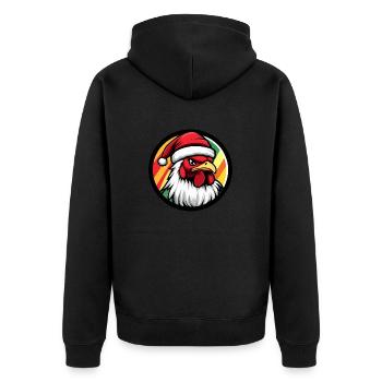Coq Noël Animal - Veste à capuche bio Premium Unisexe - noir - Dos - Nico (187cm)