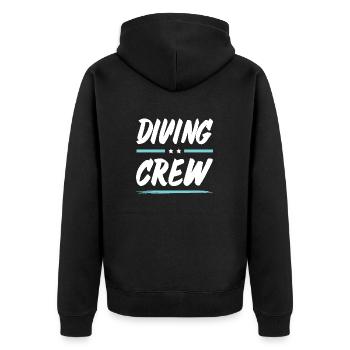 Diving Crew - Unisex Premium Organic Zip Hoodie - black - Back - Nico (187cm)