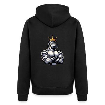 Entraînement de remise en forme Zebra King musclé - Veste à capuche bio Premium Unisexe - noir - Dos - Nico (187cm)