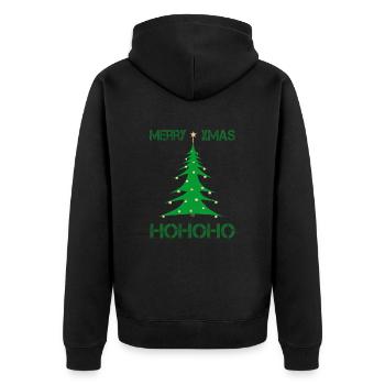 Merry Christmas xmas - Unisex Premium Bio Zip Hoodie - Schwarz - Hinten - Nico (187cm)