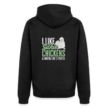 Seidenhuhn Poulet soyeux - Veste à capuche bio Premium Unisexe - noir - Dos - Nico (187cm)