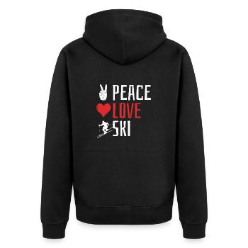 Peace Love Ski, Après-ski, Sports d’hiver, Vacances au ski - Veste à capuche bio Premium Unisexe - noir - Dos - Nico (187cm)