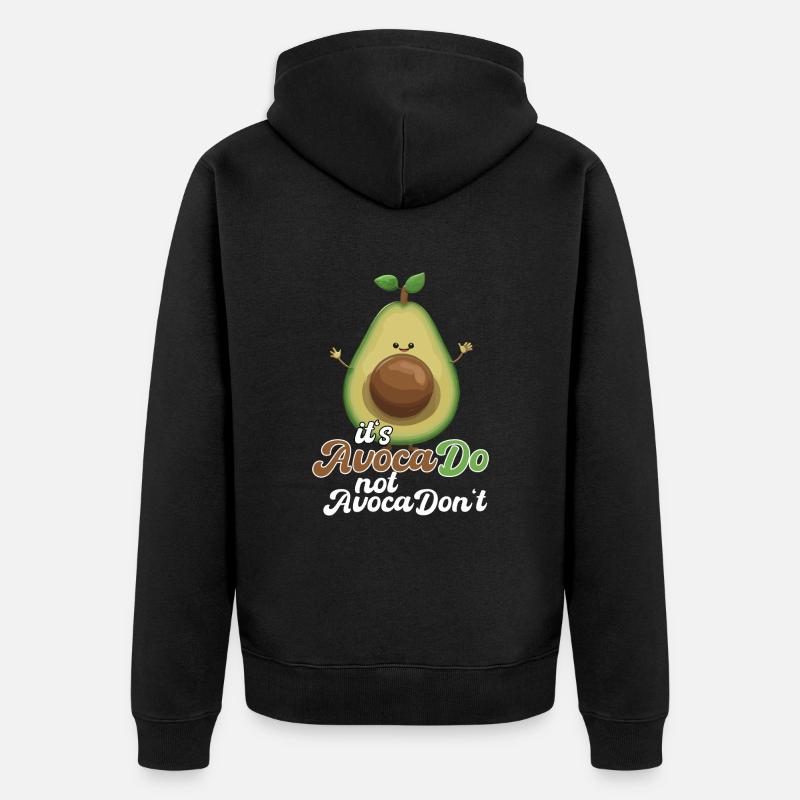 Avocado witzig positiv Optimismus Geschenk - Unisex Premium Bio Zip Hoodie - Schwarz