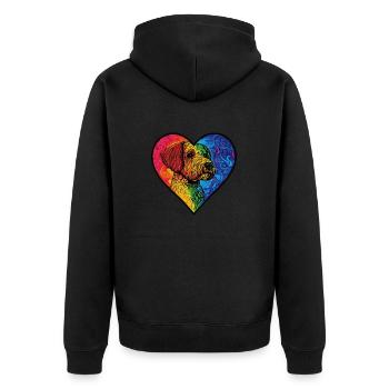 Airedale Terrier Dog Heart Dog Love - Unisex Premium Organic Zip Hoodie - black - Back - Nico (187cm)