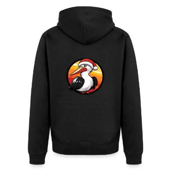 Pelican Bird Christmas Animal - Unisex Premium Organic Zip Hoodie - black - Back - Nico (187cm)
