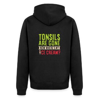 Amygdalectomie, récupération, amygdalectomie - Veste à capuche bio Premium Unisexe - noir - Dos - Nico (187cm)