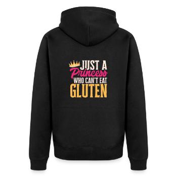 Sans gluten Intolérance au gluten - Veste à capuche bio Premium Unisexe - noir - Dos - Nico (187cm)