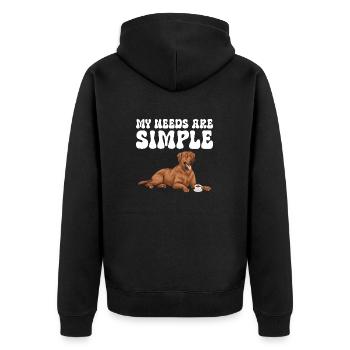 Fuchsroter Labrador Retriever Fox Red Labrador - Unisex Premium Bio Zip Hoodie - Schwarz - Hinten - Nico (187cm)