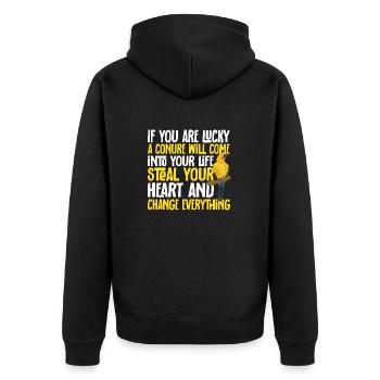Parakeet, Parrot, Parakeet, Bird - Unisex Premium Organic Zip Hoodie - black - Back - Nico (187cm)