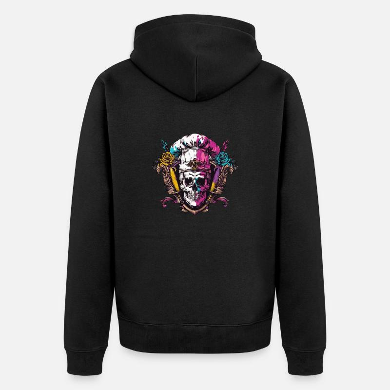 Koch crâne squelette chef crête - Veste à capuche bio Premium Unisexe - noir
