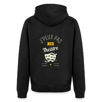 J Peux Pas J Ai Théâtre - Veste à capuche bio Premium Unisexe - noir - Dos - Nico (187cm)