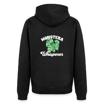 Monstera Deliciosa Albo Plante d’intérieur botanique - Veste à capuche bio Premium Unisexe - noir - Dos - Nico (187cm)