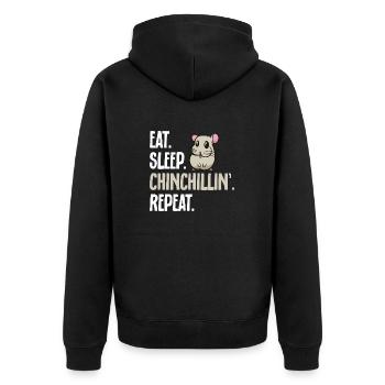 Chinchilla - Unisex Premium Bio Zip Hoodie - Schwarz - Hinten - Nico (187cm)