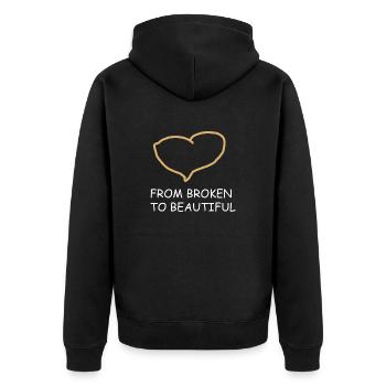 Kintsugi Kintsukuroi Imperfect Japanese Art - Unisex Premium Organic Zip Hoodie - black - Back - Nico (187cm)