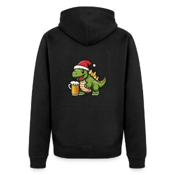 Bière de Noël stégosaure dinosaure - Veste à capuche bio Premium Unisexe - noir - Dos - Nico (187cm)