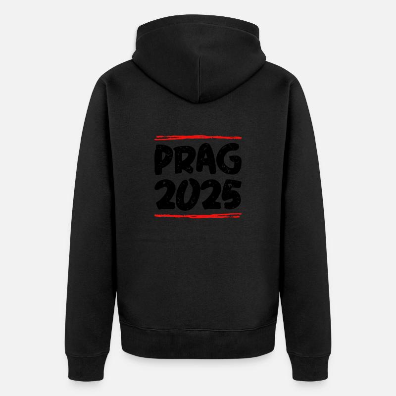 Prague 2025 Dicton - Veste à capuche bio Premium Unisexe - noir