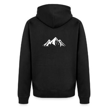mountains berge icon - Unisex Premium Bio Zip Hoodie - Schwarz - Hinten - Nico (187cm)