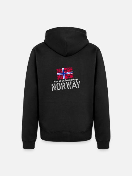 Norway norge - Unisex Premium Organic Zip Hoodie - black