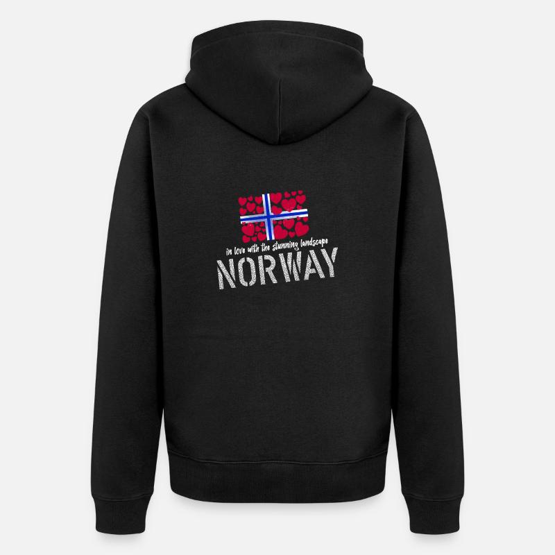 Norvège Norvège - Veste à capuche bio Premium Unisexe - noir