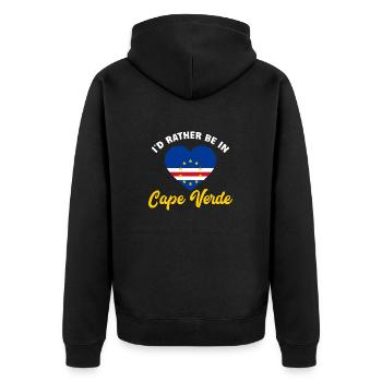 Cape Verde flag Cabo Verde flag - Unisex Premium Organic Zip Hoodie - black - Back - Nico (187cm)