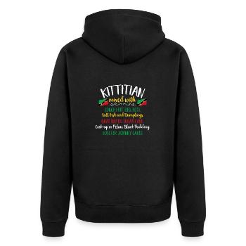 St. Kitts und Nevis Flagge - Unisex Premium Bio Zip Hoodie - Schwarz - Hinten - Nico (187cm)