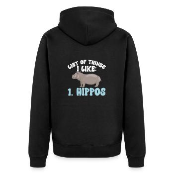 Hippopotame Hippopotame - Veste à capuche bio Premium Unisexe - noir - Dos - Nico (187cm)