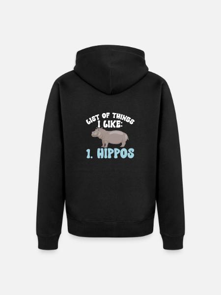 Hippopotame Hippopotame - Veste à capuche bio Premium Unisexe - noir