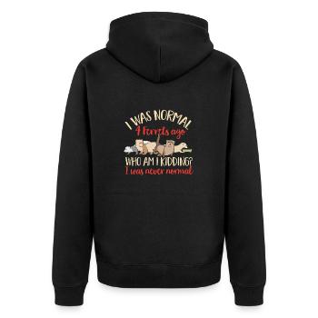 Ferret Owner Ferret - Unisex Premium Organic Zip Hoodie - black - Back - Nico (187cm)