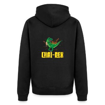 Chai Tea Masala Chai - Unisex Premium Organic Zip Hoodie - black - Back - Nico (187cm)