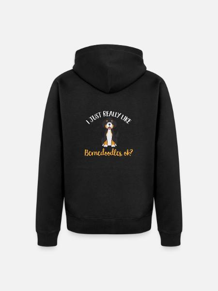 Bernedoodle Dog - Unisex Premium Organic Zip Hoodie - black