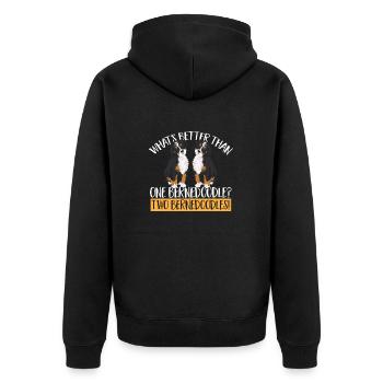 Bernedoodle Dog - Unisex Premium Organic Zip Hoodie - black - Back - Nico (187cm)