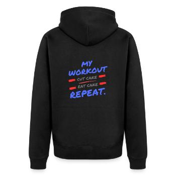Eat Red Apple Pie - Unisex Premium Organic Zip Hoodie - black - Back - Nico (187cm)