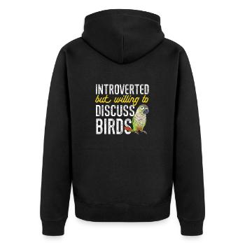 Molinasittich Papagei Vogel Sittich - Unisex Premium Bio Zip Hoodie - Schwarz - Hinten - Nico (187cm)