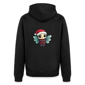 Libelle Weihnachten - Unisex Premium Bio Zip Hoodie - Schwarz - Hinten - Nico (187cm)