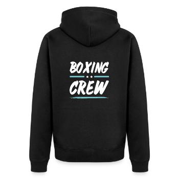 Boxing Crew - Unisex Premium Organic Zip Hoodie - black - Back - Nico (187cm)