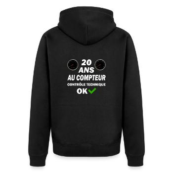 20 ans au compteur contrôle technique ok - Veste à capuche bio Premium Unisexe - noir - Dos - Nico (187cm)