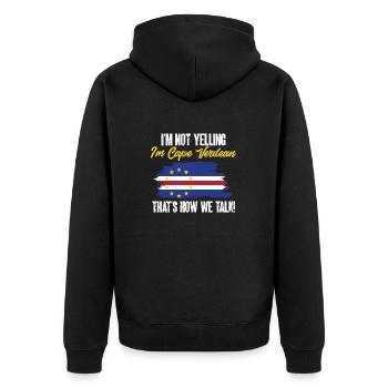 Cape Verde flag Cabo Verde flag - Unisex Premium Organic Zip Hoodie - black - Back - Nico (187cm)