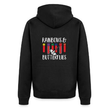 Phlebotomy Blood Draw Blood Nurse - Unisex Premium Organic Zip Hoodie - black - Back - Nico (187cm)