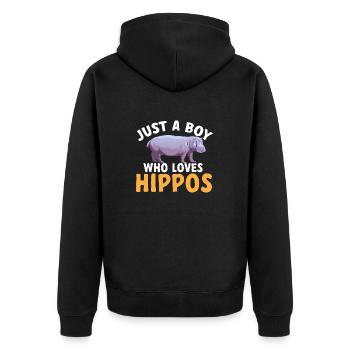 Hippopotame Hippopotame - Veste à capuche bio Premium Unisexe - noir - Dos - Nico (187cm)