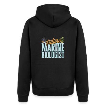 Marine Biology Ocean Marine Biologist - Unisex Premium Organic Zip Hoodie - black - Back - Nico (187cm)