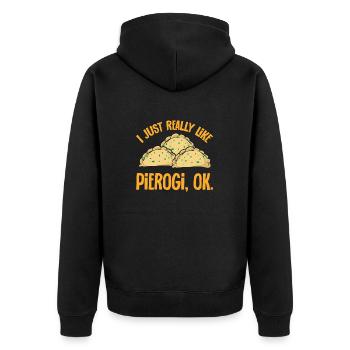 Pierogi polonais - Veste à capuche bio Premium Unisexe - noir - Dos - Nico (187cm)