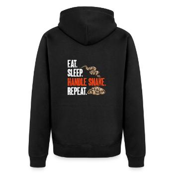 Ball Python Snake King Python - Unisex Premium Organic Zip Hoodie - black - Back - Nico (187cm)