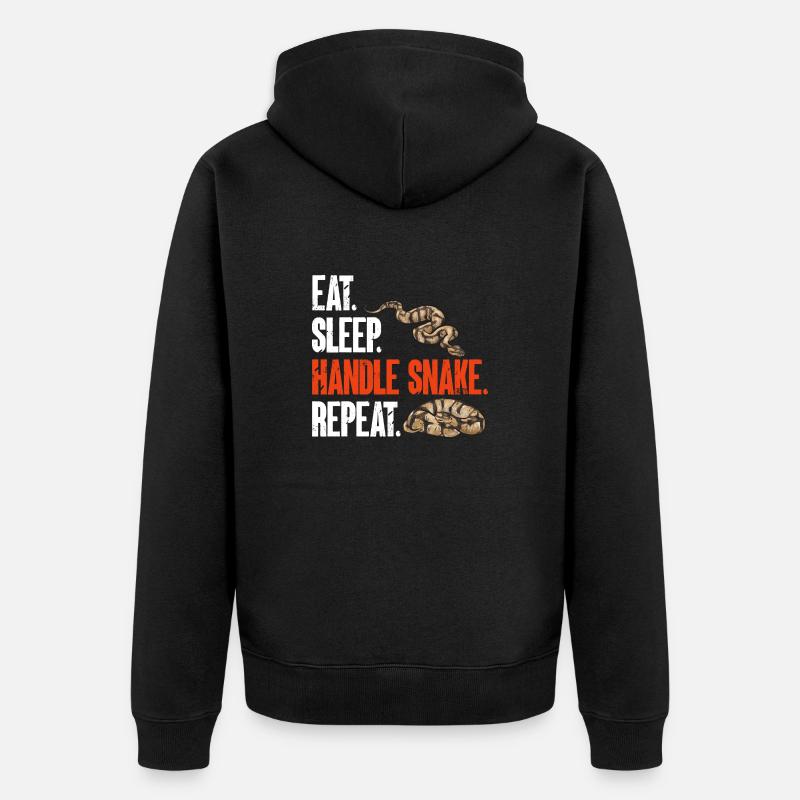 Ball Python Schlange Königspython - Unisex Premium Bio Zip Hoodie - Schwarz