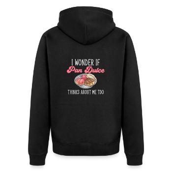 Concha Hispanic Mexican Pan Dulce - Unisex Premium Organic Zip Hoodie - black - Back - Nico (187cm)
