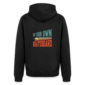 Skateboarding Skateboard Design For Skateboarder - Unisex Premium Bio Zip Hoodie - Schwarz - Hinten - Nico (187cm)