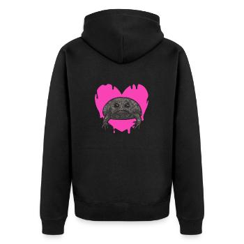 Black Rain Frog Breviceps Fuscus Frog - Unisex Premium Organic Zip Hoodie - black - Back - Nico (187cm)
