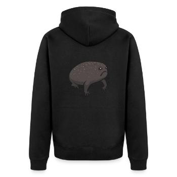Black Rain Frog Breviceps Fuscus Frog - Unisex Premium Organic Zip Hoodie - black - Back - Nico (187cm)